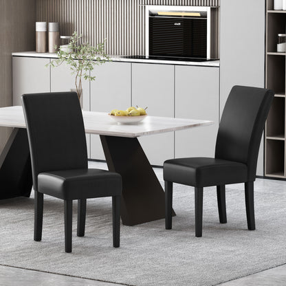Contemporary Dining Chair (Set of 2) With Rubberwood Legs - Black