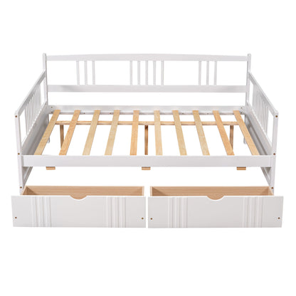 Full Size DayBed With 2 Drawers - White
