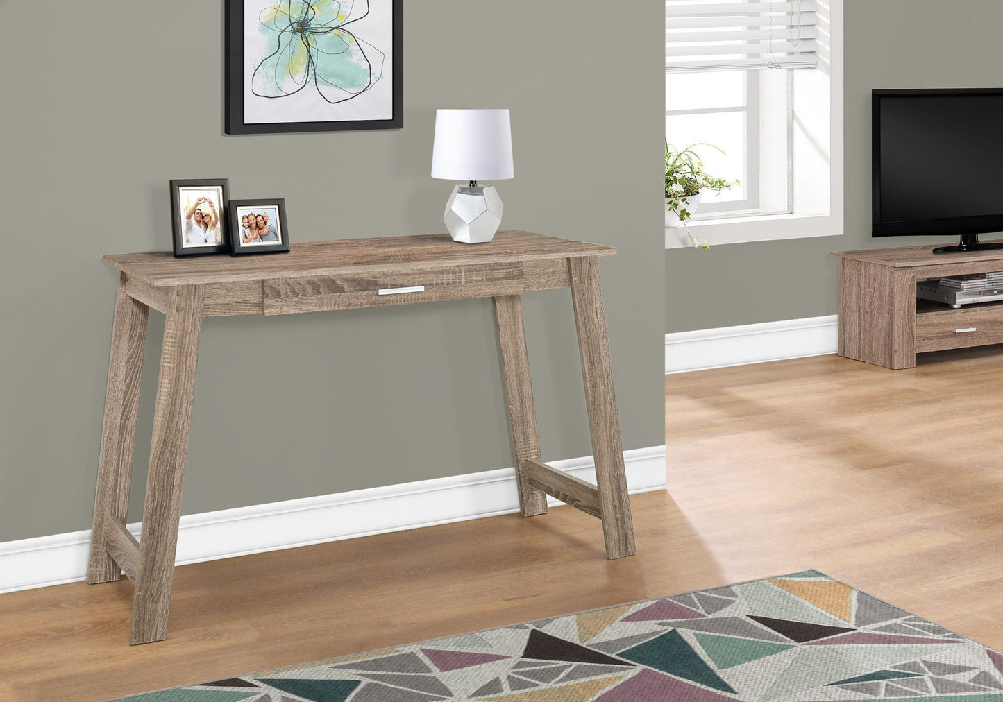 Computer Desk For Home Office, Laptop, Storage Drawers, Contemporary & Modern - Taupe