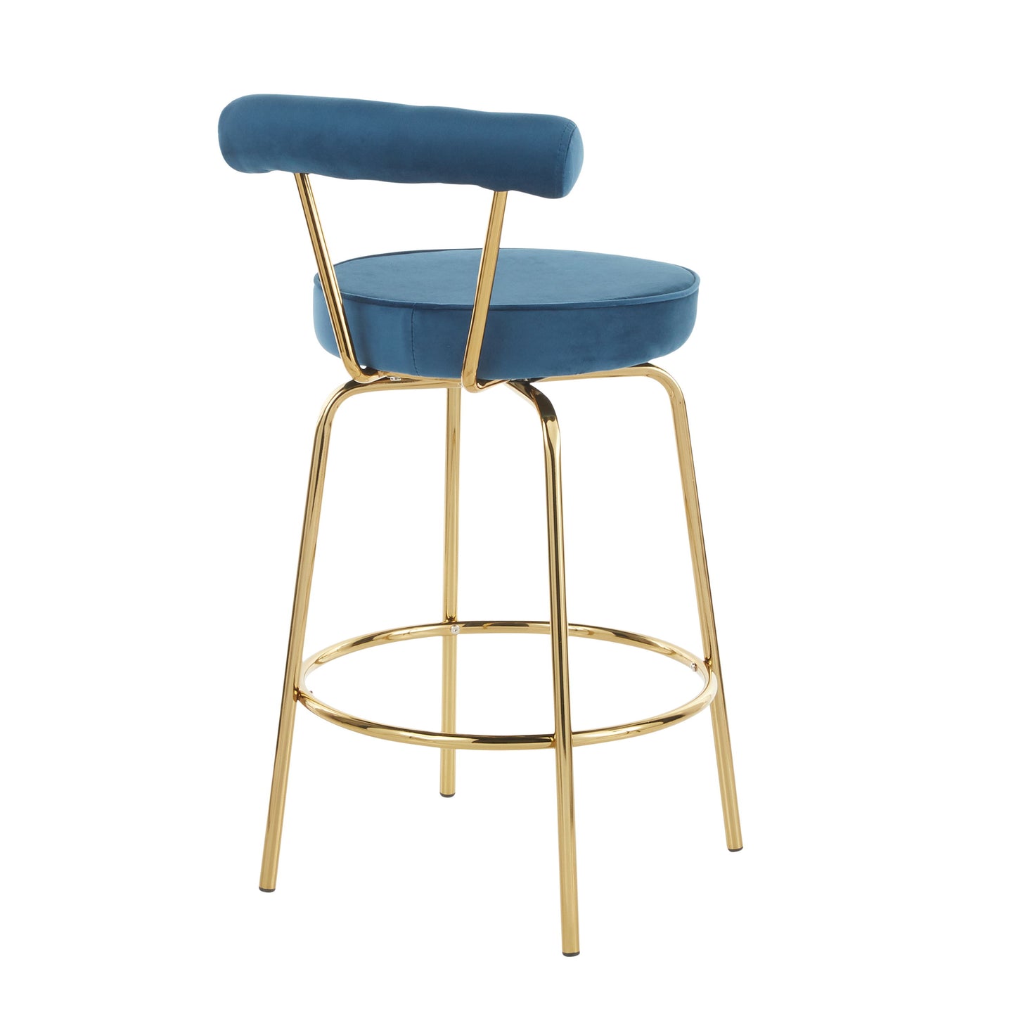 Rhonda - Glam Counter Stool (Set of 2) - Gold / Blue
