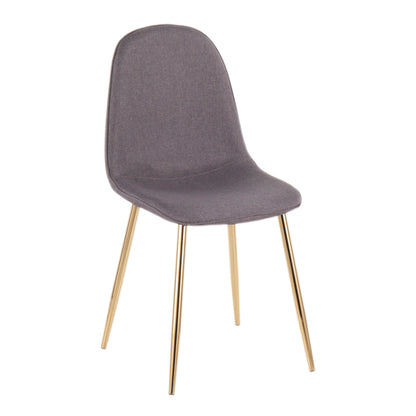 Pebble - Contemporary Chair (Set of 2) - Gold / Charcoal