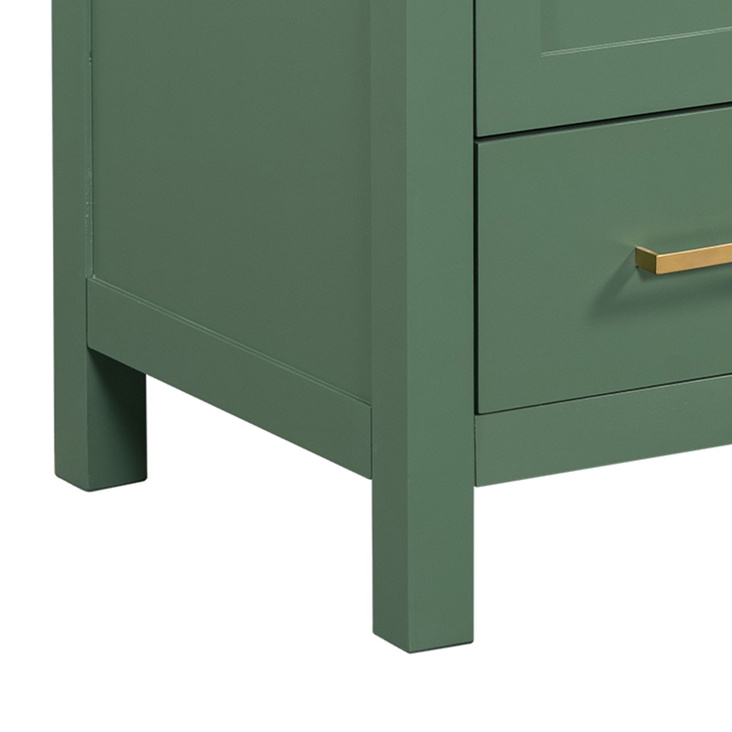 Bathroom Vanity With Single Sink, Combination Under Counter Sink, Bathroom Storage Cabinet With 2 Doors And A Drawer, Soft Closure, Multifunctional Storage - Green