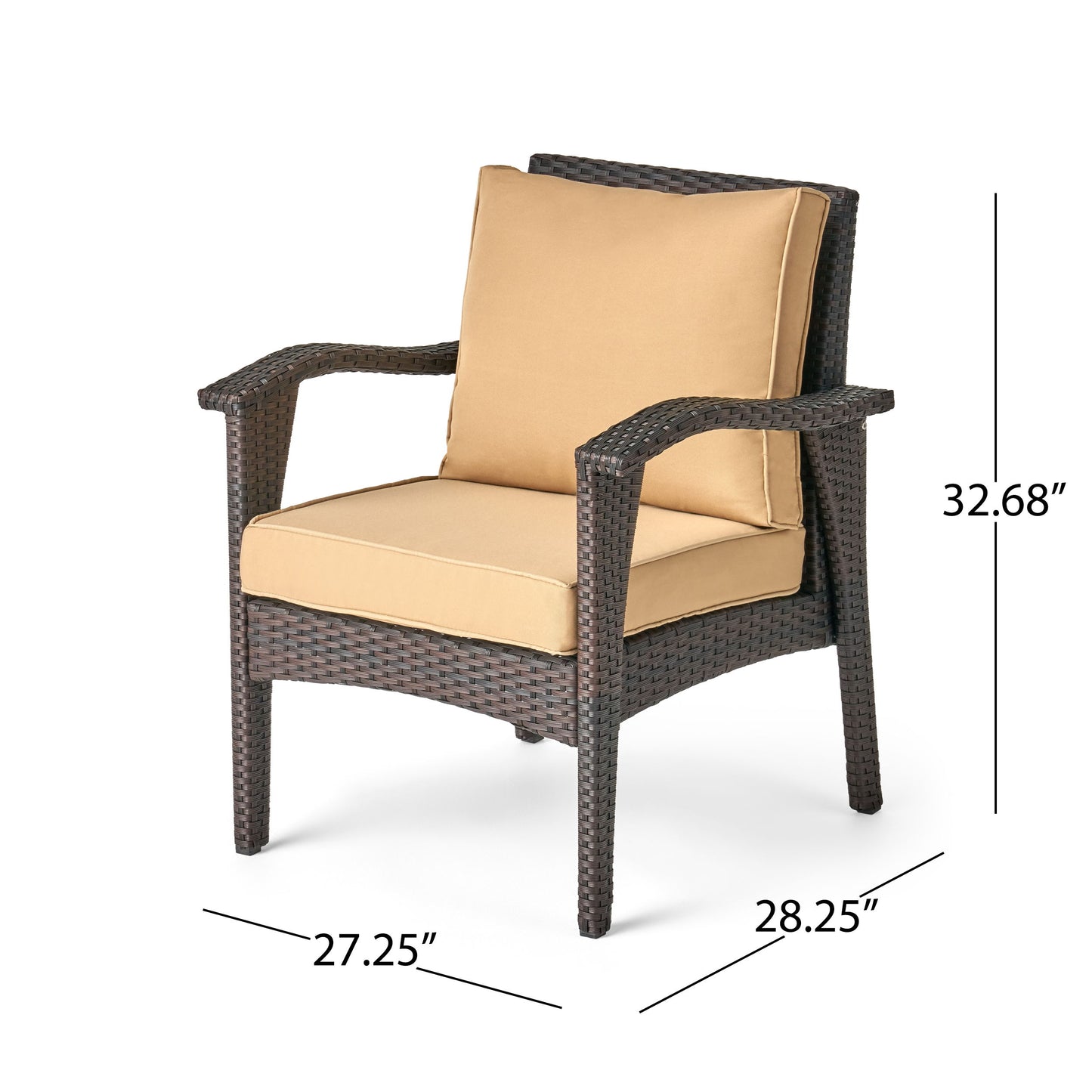 Honolulu - 4 Pieces Wicker Set Outdoor Seating - Brown / Tan With