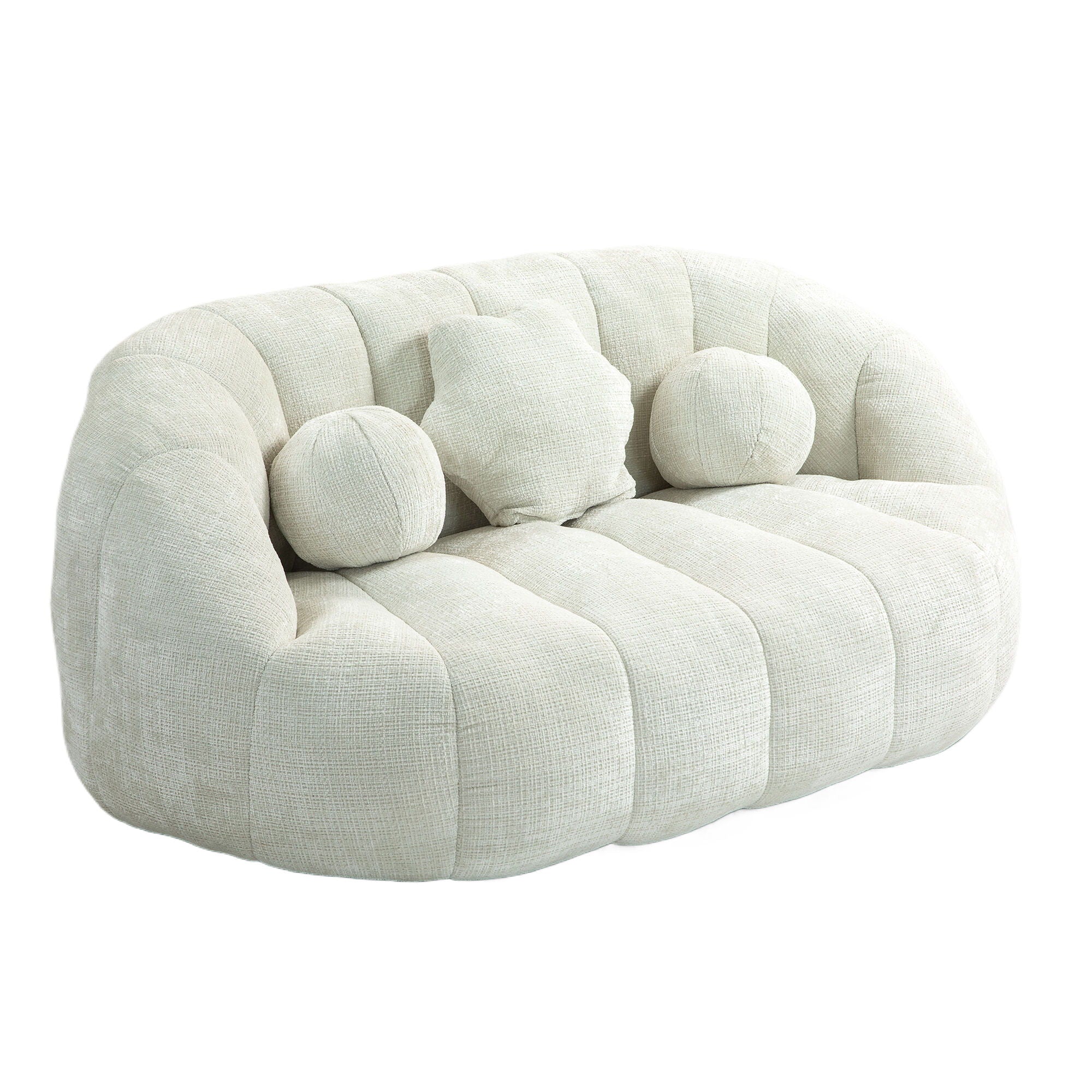 High Back Bean Bag Sofa Couch For Adults And Kids, Comfortable Lounger, Indoor & Outdoor Use - White