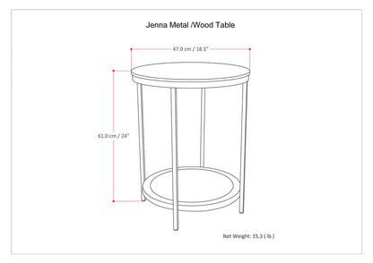 Jenna - Round Side Table - Warm Gray