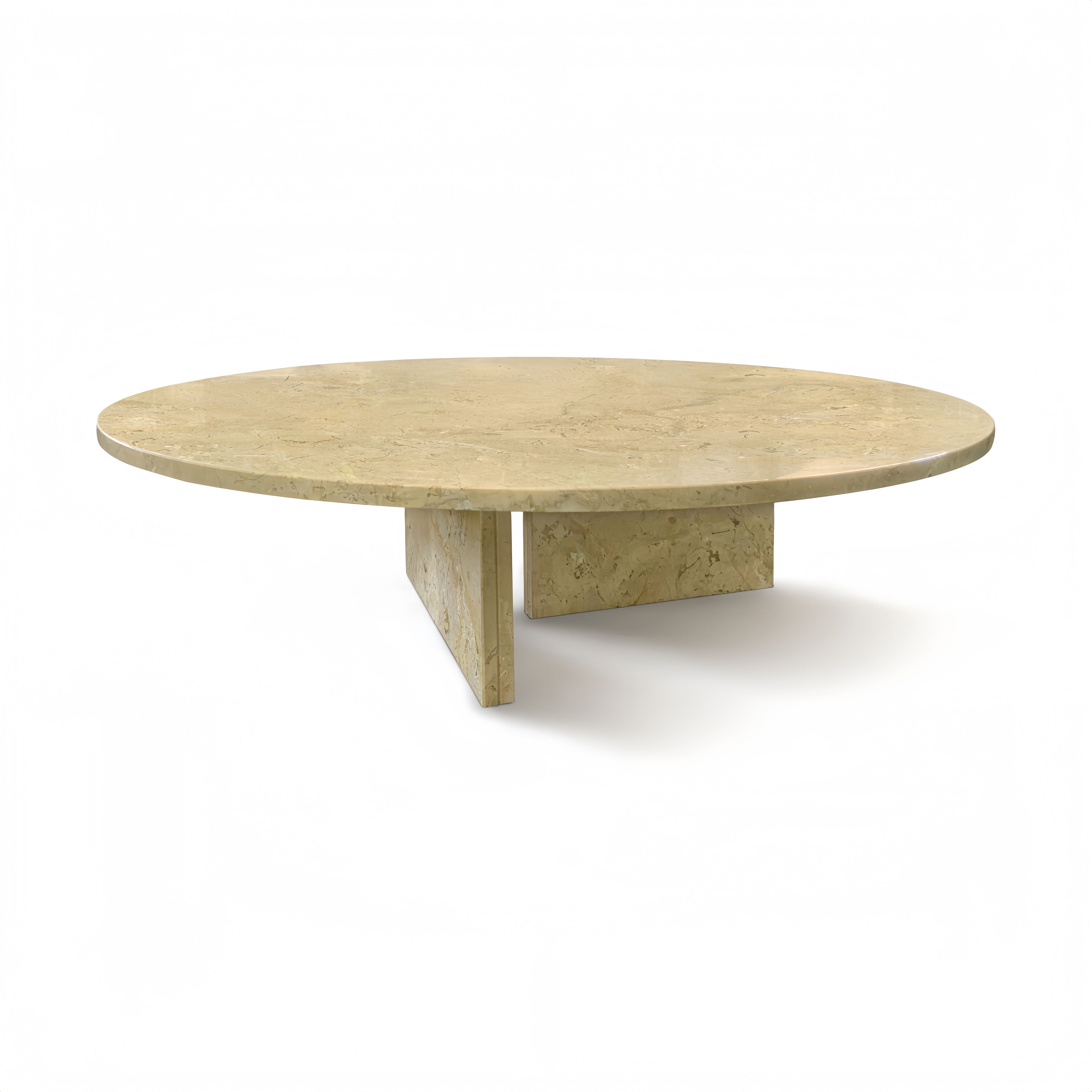 Luxury Natural Marble Coffee Table With Unique Veining - Beige / Gold / Beige / Yellow