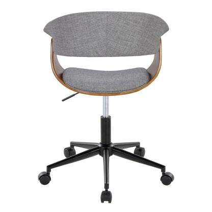Vintage Mod - Mid-Century Modern Office Chair - Walnut / Light Gray