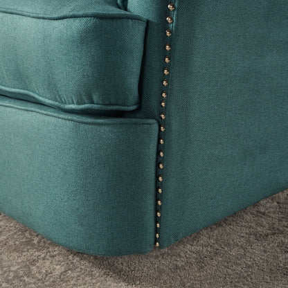Electric Recliner Chair With Elegant Copper Accents And Soft Upholstery - Teal