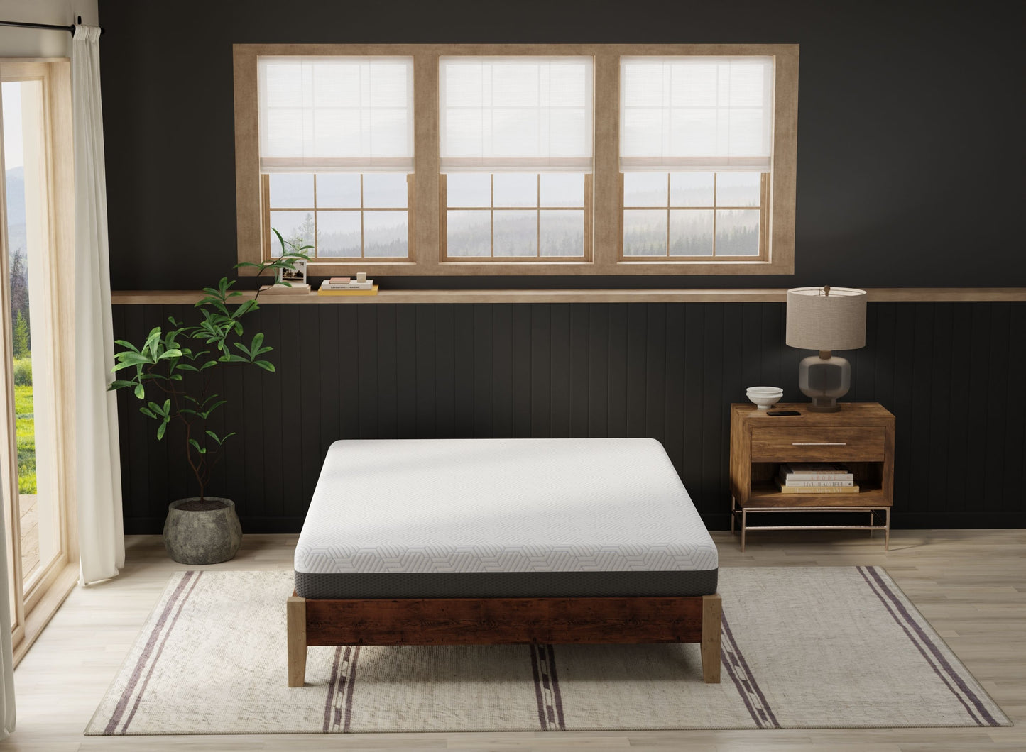 Pur Chill - 8" Twin Long Firm Mattress With Phase Change Cooling Fabric - White / Gray