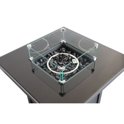 Powdercoated Fire Pit With Top - Black