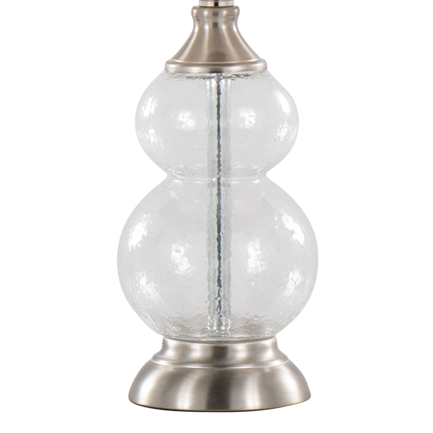 Belle - Contemporary Clear Wrinkle Lamp (Set of 2) - Nickel / White