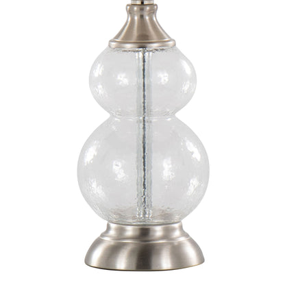 Belle - Contemporary Clear Wrinkle Lamp (Set of 2) - Nickel / White