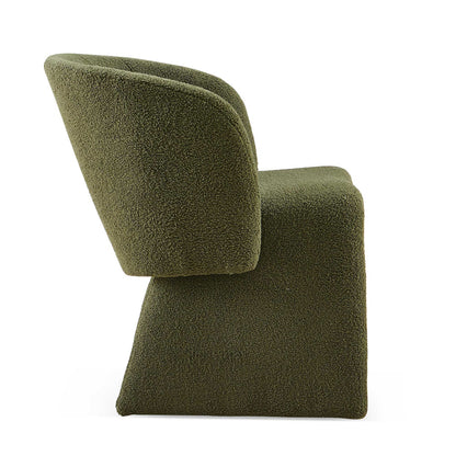 Modern Accent Chair Green Single Sofa Chair, Upholstered Side Chair Teddy Comfy Chair For Dining Room / Bedroom / Living Room / Reception 1 Piece - Green