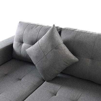 Sectional Sofa Set For Living Room With L Shape Chaise Lounge, Cup Holder And Left Or Right Hand Chaise Modern 4 Seat - Gray