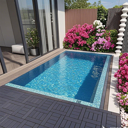 H Style Diy - Module Interlocking Patio Deck Tiles - Dark Gray