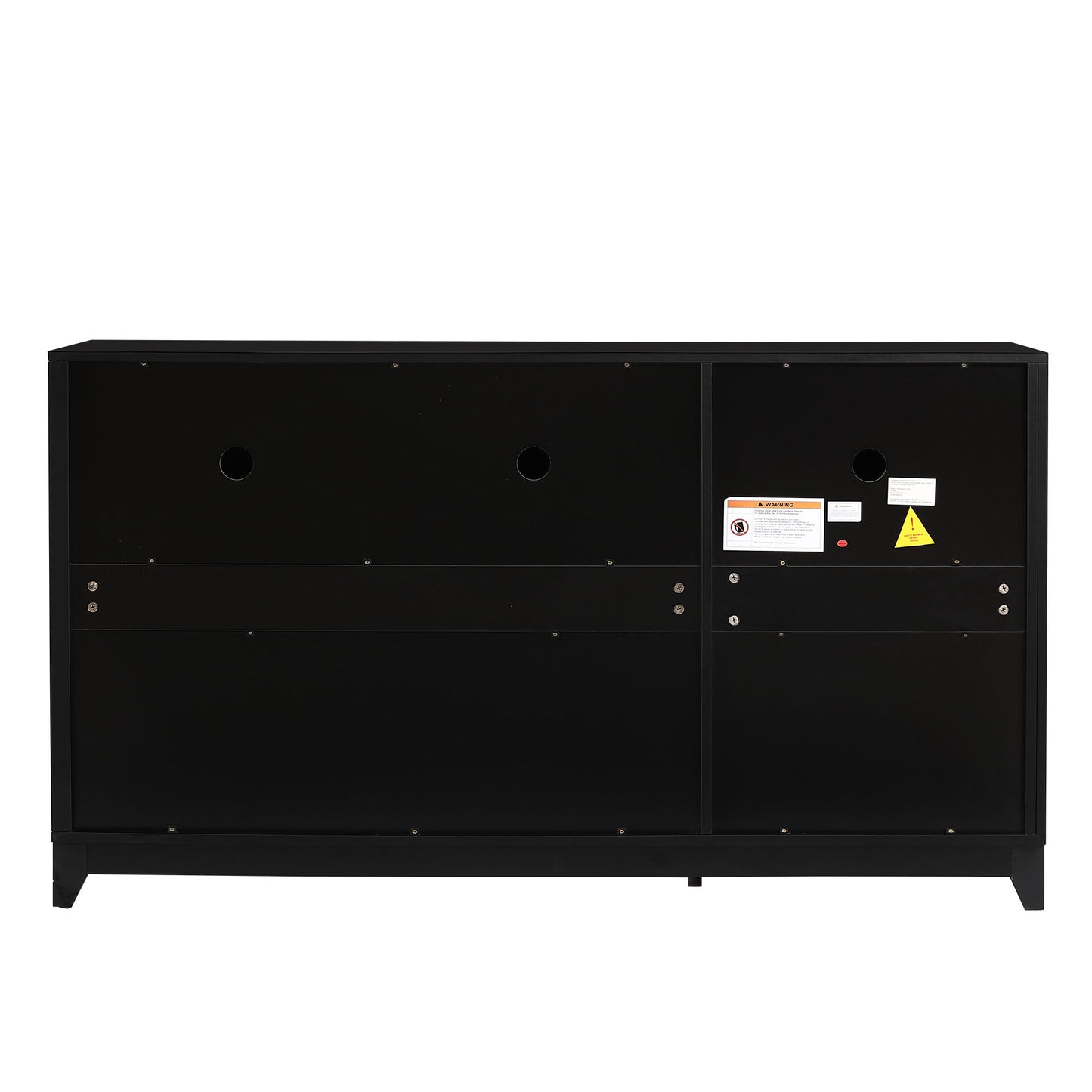 TV Stand For TVs Up To 65", Modern Entertainment Center Media Console Cabinet With 2 Spacious Storage Space, Solid Wood Legs For Living Room - Black