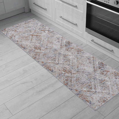 Payas - 2' X 8' Geometric Runner Rug - Beige