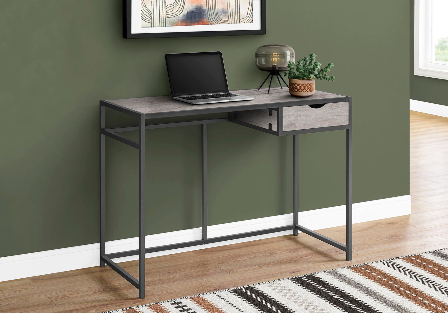 Computer Desk For Home Office, Laptop, Storage Drawer, Contemporary & Modern - Gray
