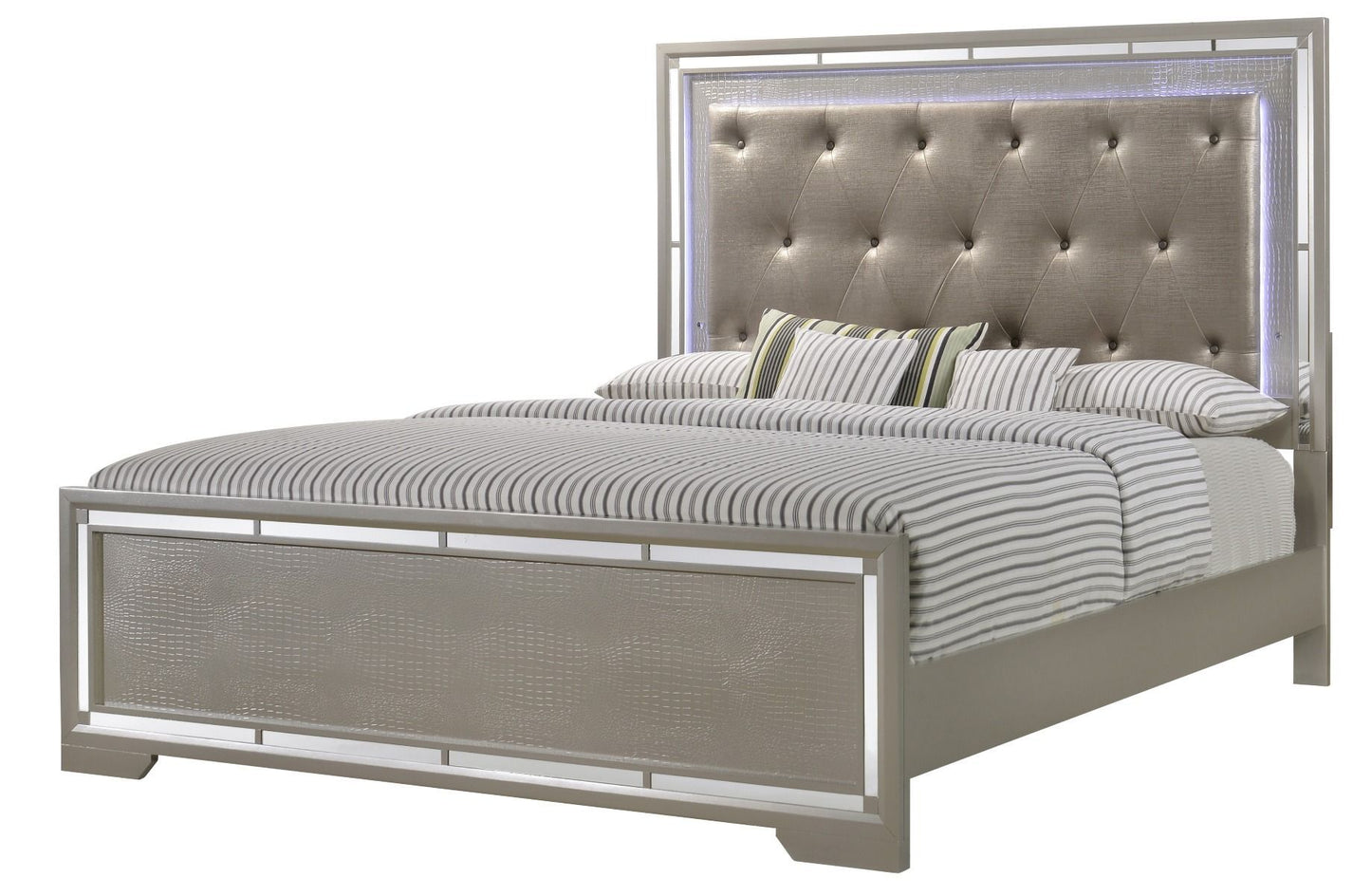 Alana - Queen Bed - Silver Champagne