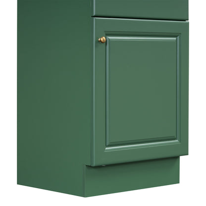 20" Bathroom Vanity With Sink, Freestanding Cabinet With Door Shelf And Adjustable Shelf, And Ceramic Construction - Green