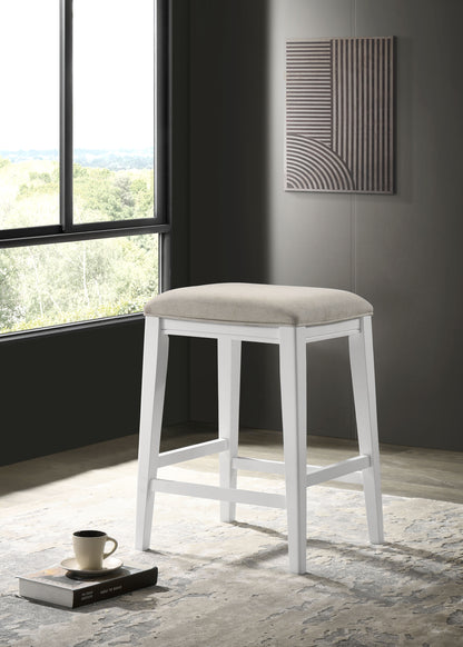 Sasha - Counter Height Stool With Upholstered Seat - White