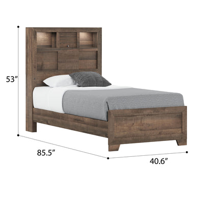 Plinz - Twin Bookcase Bed - Brown