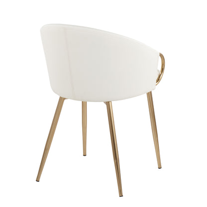 Claire - Contemporary / Glam Chair (Set of 2) - Gold / White