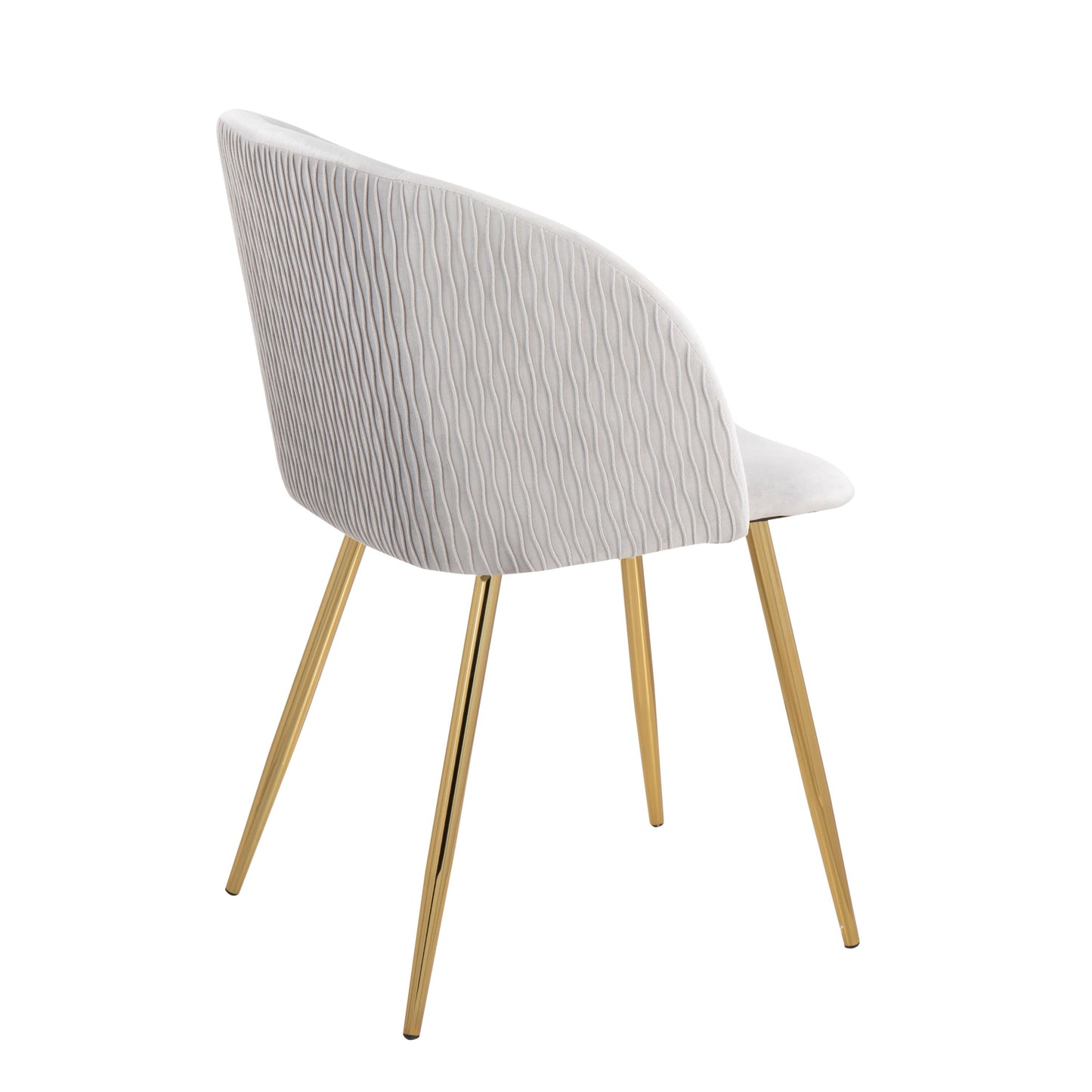 Fran - Pleated Waves Contemporary Chair (Set of 2) - Gold / Pleated Silver Waves