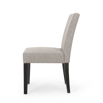 Contemporary Dining Chair With Upholstered Seating - Light Gray