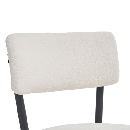 Modern Teddy Fabric Upholstered Bar Stools (Set of 4) - White