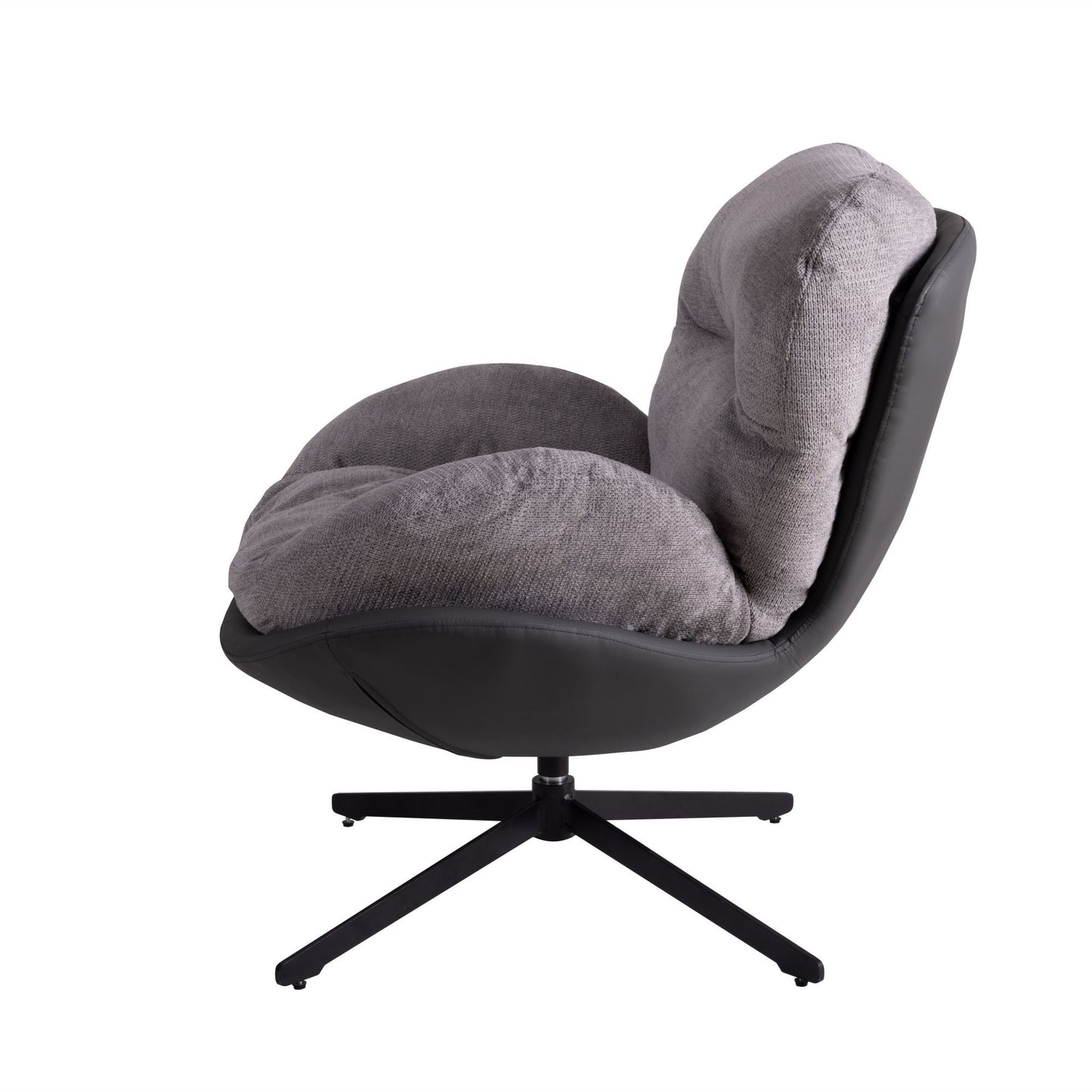 360ÔøΩÔøΩ Swivel Office Chair, Modern Chenille Chair With And Metal Base Frame, No Wheels, Accent Chair - Gray