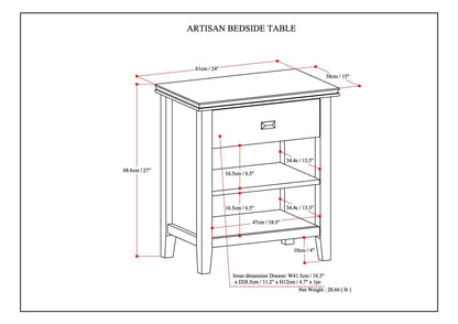 Artisan - Bedside Table - Warm Walnut Brown