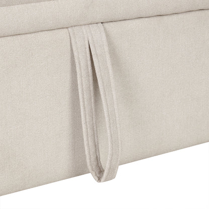 Oversized Sectional Sofa U-Shaped Sofa Couch Pull-Out Sofa Bed With Two Throw Pillows For Living Room - Beige