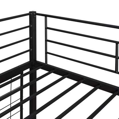Twin Loft Bed With Desk And Grid - Black