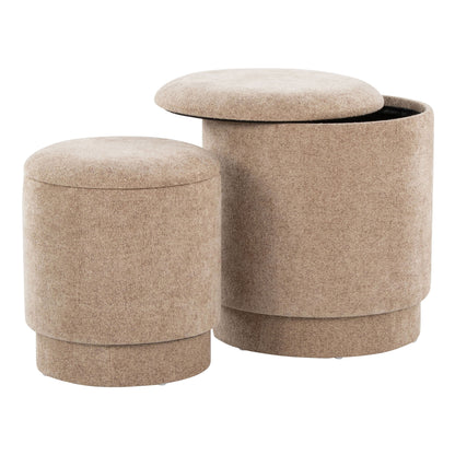 Marla - Upholstered Contemporary Ottoman Set - Brown