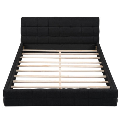 Queen Size Upholstered Platform Bed - Black