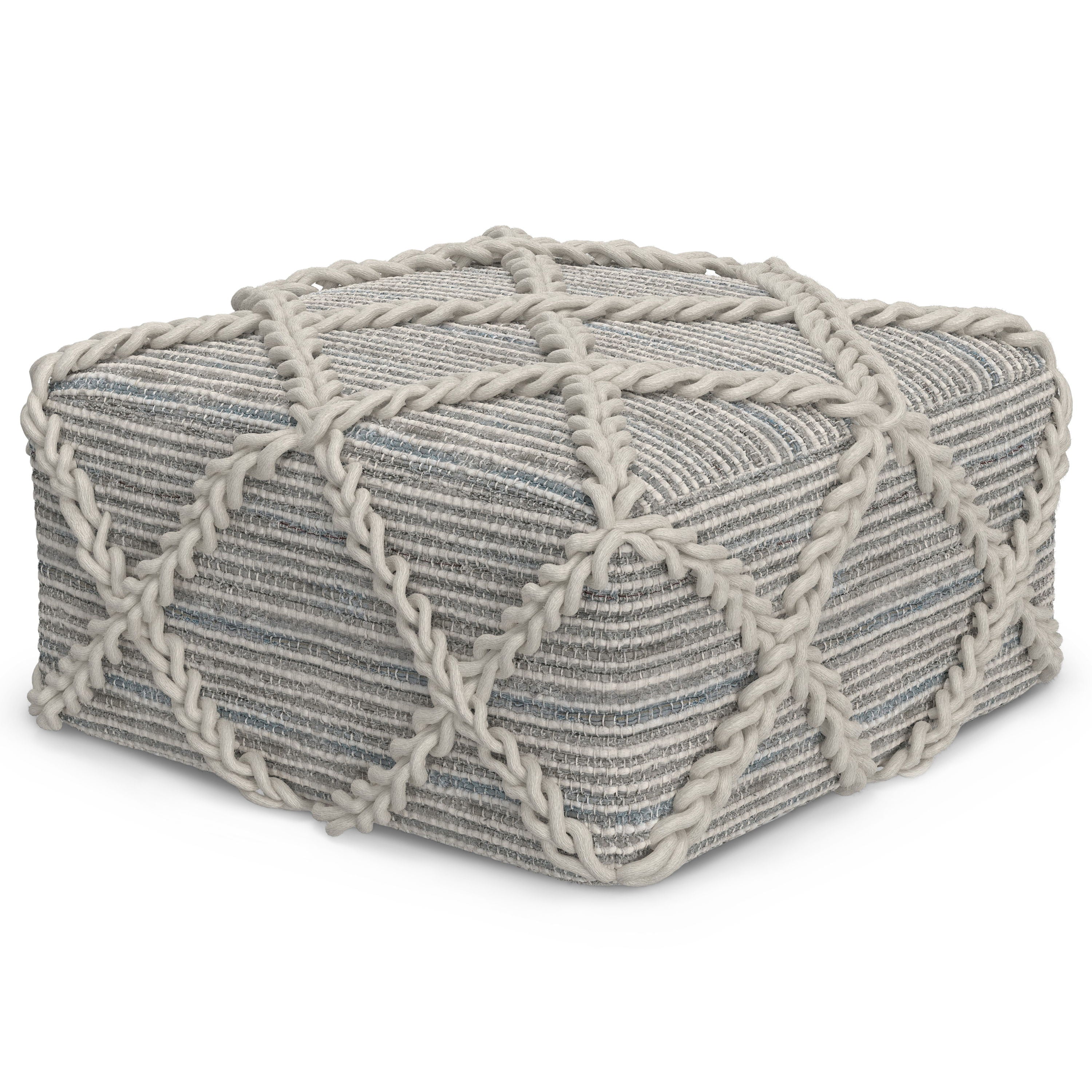 Cowan - Square Pouf - Gray / Natural