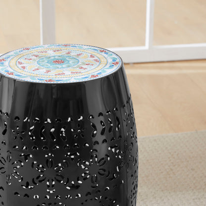 Ruby - Modern Mosaic Side Table - Black