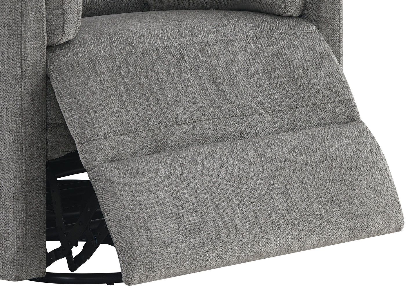 Sagen - Chenille Glider Recliner With Swivel - Charcoal Gray