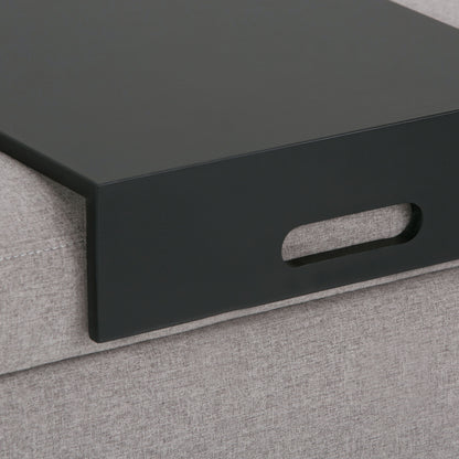 Oregon - Storage Ottoman Bench With Tray - Cloud Gray