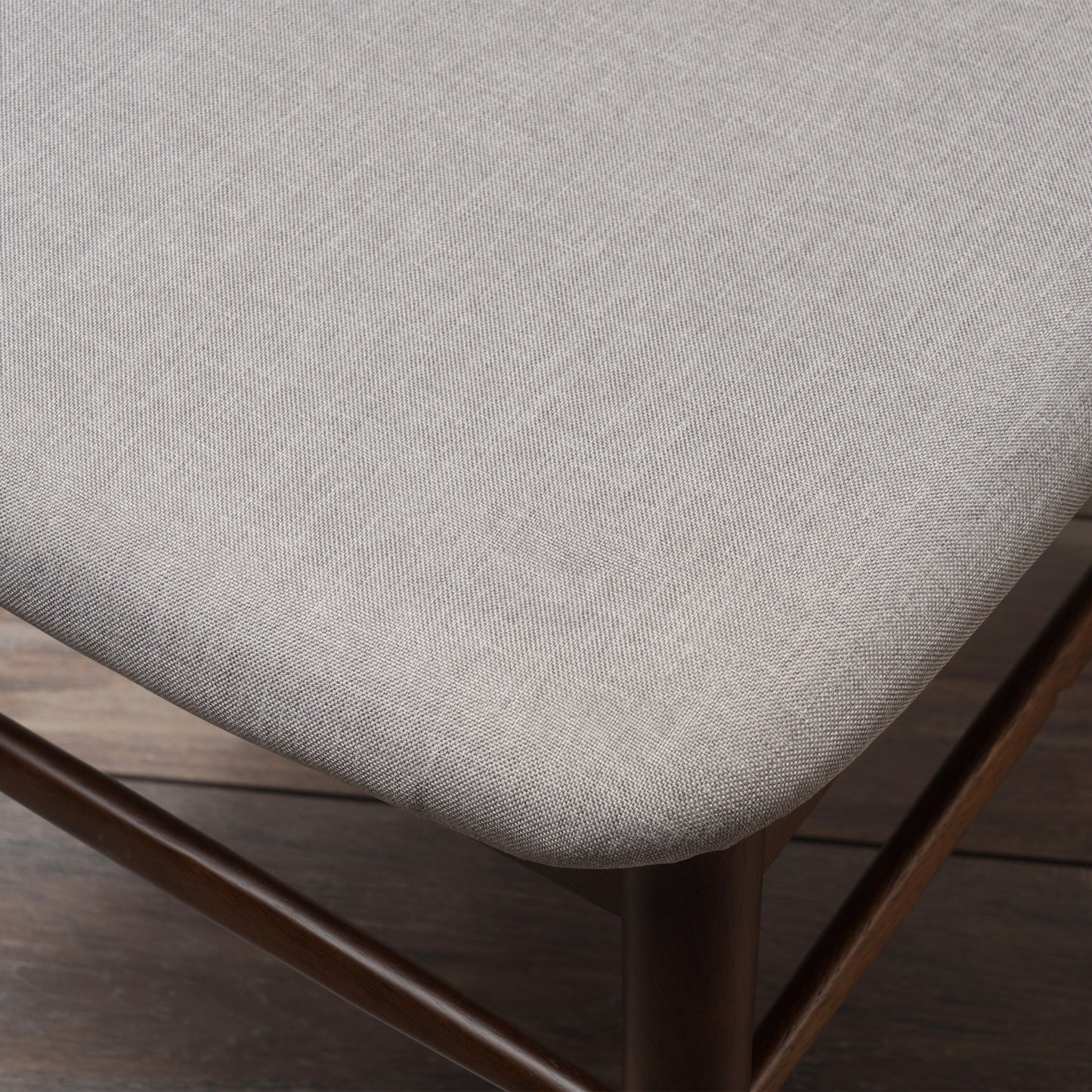 Mid Century Modern Upholstered Dining Chairs With Splayed Rubberwood Legs (Set of 2) - Light Gray
