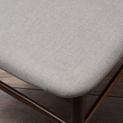 Mid Century Modern Upholstered Dining Chairs With Splayed Rubberwood Legs (Set of 2) - Light Gray