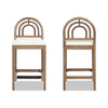 Leon - Arched Back & Upholstered Counter Stool (Set of 2) - Ivory White