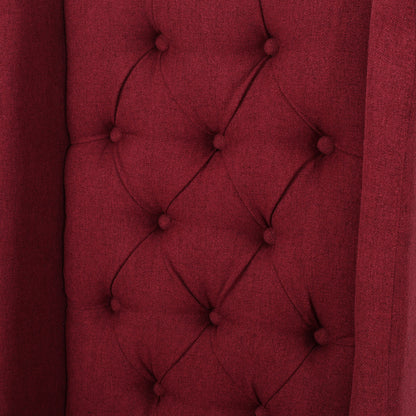 Modern Tufted Dining Chair (Set of 2) With High Back And Birch Wood Legs - Red