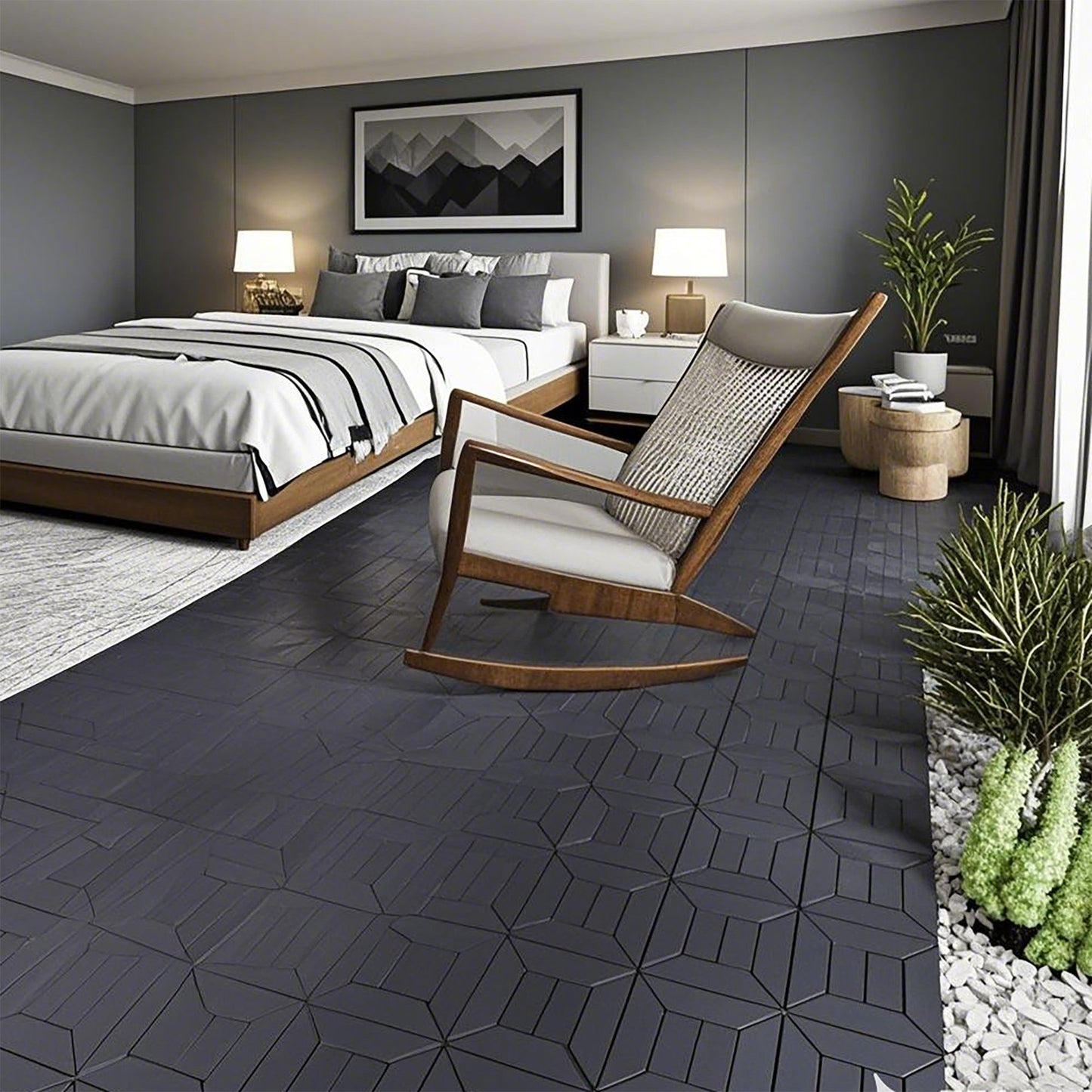 New Style Patio Deck Tiles, Diy Module Interlocking Decking Tiles Floor Tile Outdoor And Indoor, Easy And Quick Installation Court Tiles For Porch Poolside Balcony Backyard 44 Pieces - Dark Gray