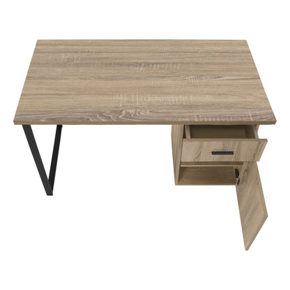 Computer Desk, Home Office, Laptop, Left, Right Set-Up, Storage Drawers, Work, Contemporary, Modern - Taupe