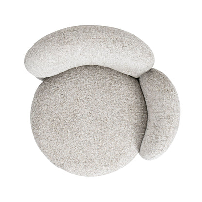 Duo - RAF One-Arm Swivel Accent Chair - Multi Greige Beige