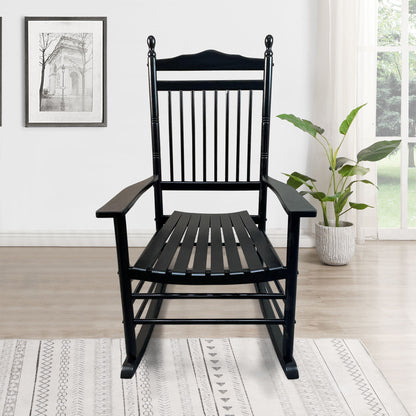 Balcony Porch Adult Rocking Chair - Black - Wood