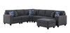 Cooper - 7 Piece Reversible L-Shape Sectional Sofa & Comfort Ottoman And Cupholder - Stone Gray
