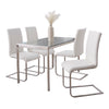 Fuji Foster - Contemporary Dining Set l, Glass 5 Piece - White